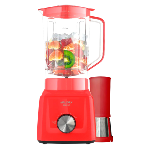 Licuadora Mallory Taurus 3.1 L. 1300 W. 12 Vel. vaso SAN (Rojo)