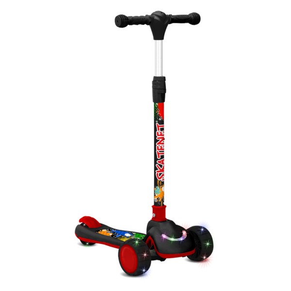 Skatenet Plegable Led (Ruedas y Deck) Negro-Rojo