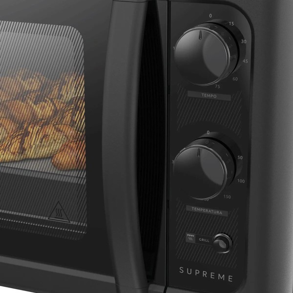 Horno Dako -Grill, Timer 120 Minutos, 44 Litros, 1.750 W. Control de temperatura de 90 a 300º C, Horno Limpia Facil, Puerta de Doble vidrio.