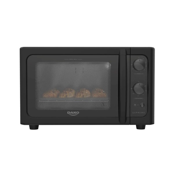 Horno Dako -Grill, Timer 120 Minutos, 44 Litros, 1.750 W. Control de temperatura de 90 a 300º C, Horno Limpia Facil, Puerta de Doble vidrio.
