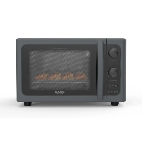 Horno Electrico Dako Supreme 44 L. Titanium Grill, Timer 120 Minutos, 44 Litros, 1.750 W. Control de temperatura de 90 a 300º C, Horno Limpia Facil, Puerta de Doble vidrio.